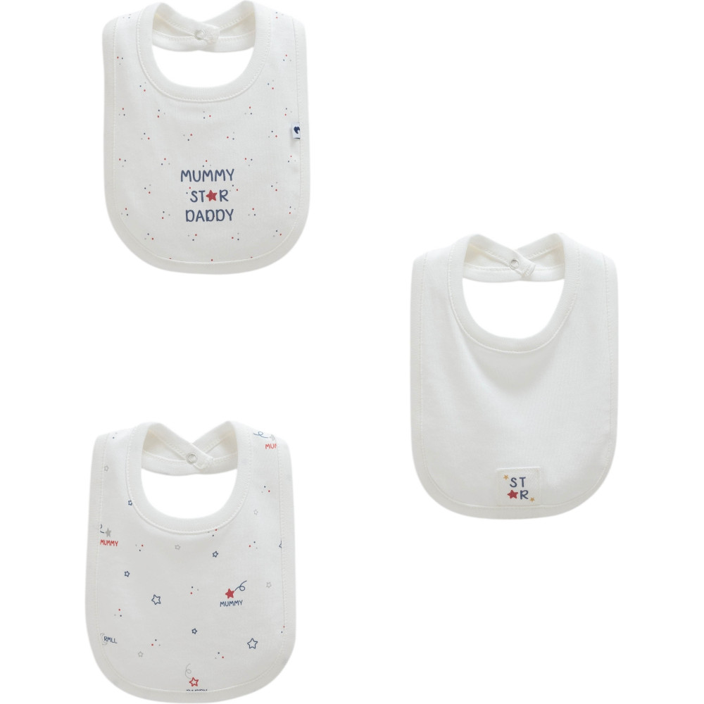 Bibs set 3pcs (pack of 4 sets), series FAMILY STAR. (Expected 12.12.2025)