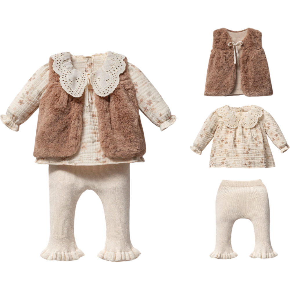 Set vest+blouse+pants