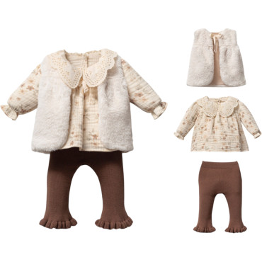 Set vest+blouse+pants