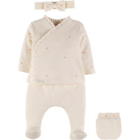 Set loose jacket+pants+sliders+headband+gloves