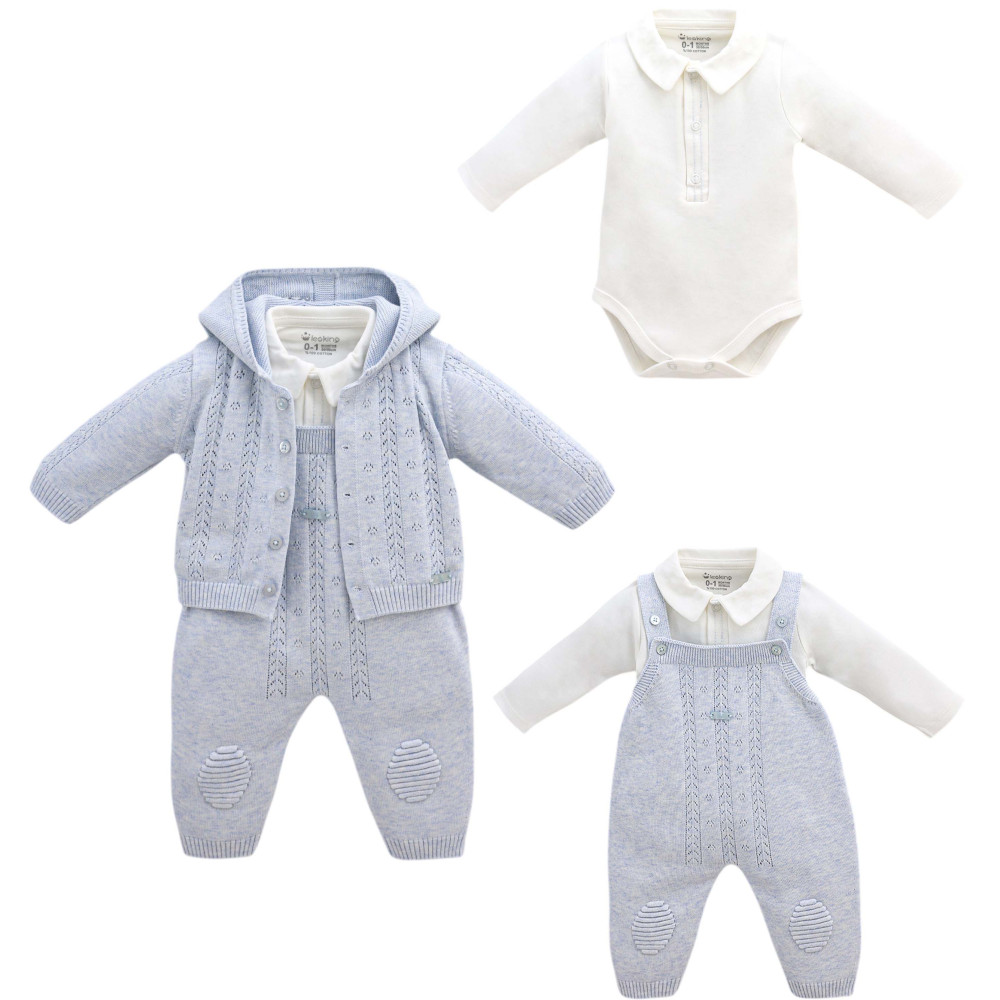 Set sweater+body+overalls