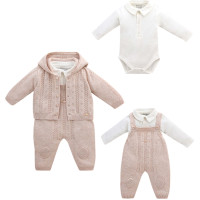 Set sweater+body+overalls