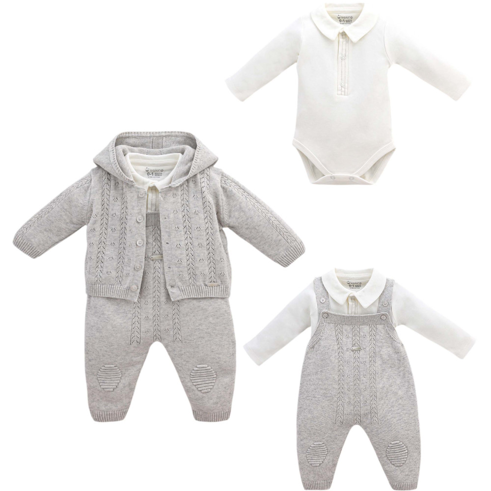Set sweater+body+overalls