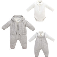 Set sweater+body+overalls
