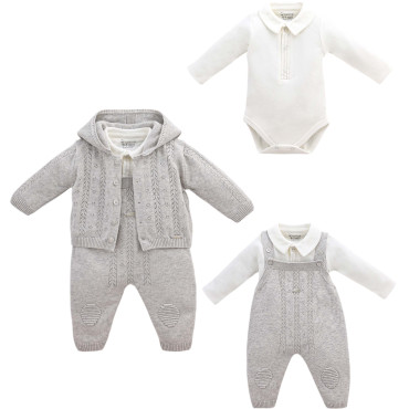 Set sweater+body+overalls