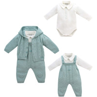 Set sweater+body+overalls