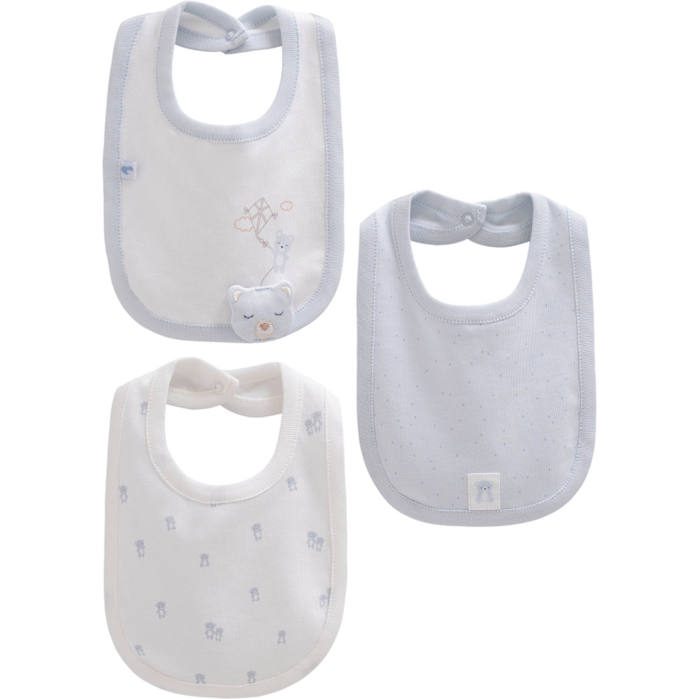 Bibs set 3pcs (pack of 4 sets), series NEW BORN BOY