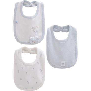 Bibs set 3pcs (pack of 4 sets), series NEW BORN BOY
