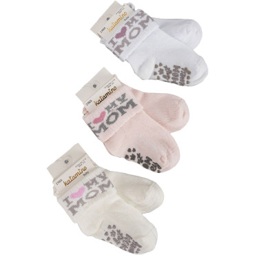 Socks cotton set 2 pairs (pack of 6 sets) Mymom