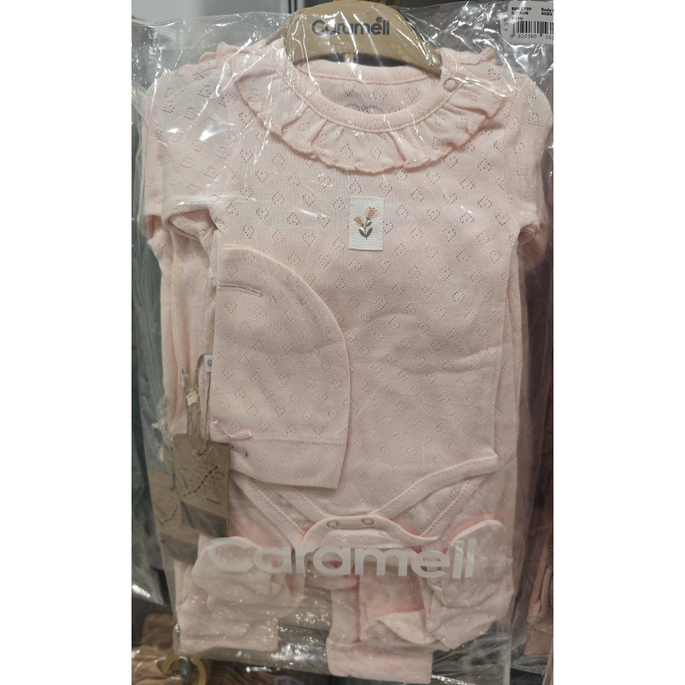 Set of bodysuit + onesie + cap, series BASIC