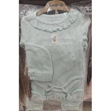 Set of bodysuit + onesie + cap, series BASIC