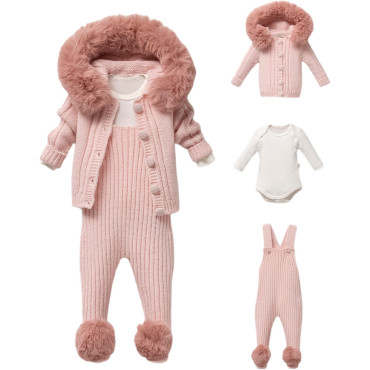 Set sweater+body+overalls