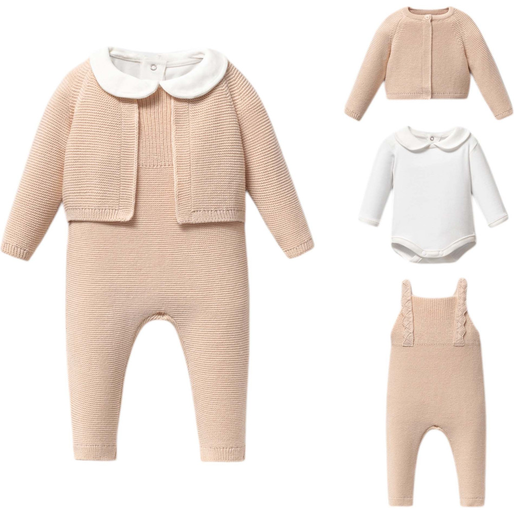 Set sweater+body+overalls