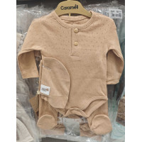 Set of bodysuit + onesie + cap, series BASIC