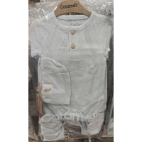 Set of bodysuit + onesie + cap, series BASIC