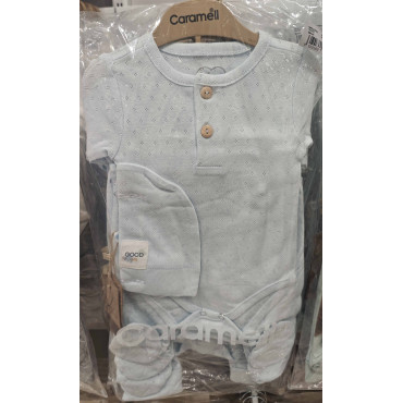 Set of bodysuit + onesie + cap, series BASIC