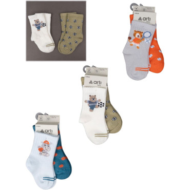 Socks cotton set 2 pairs (pack of 6 sets) Ninno Socks cotton set 2 pairs (pack of 6 sets) Ninno