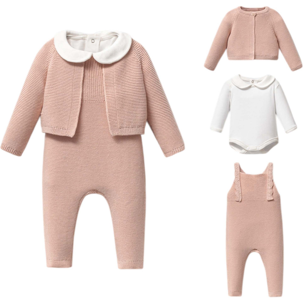 Set sweater+body+overalls