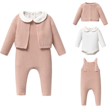 Set sweater+body+overalls