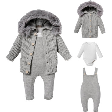 Set sweater+body+overalls