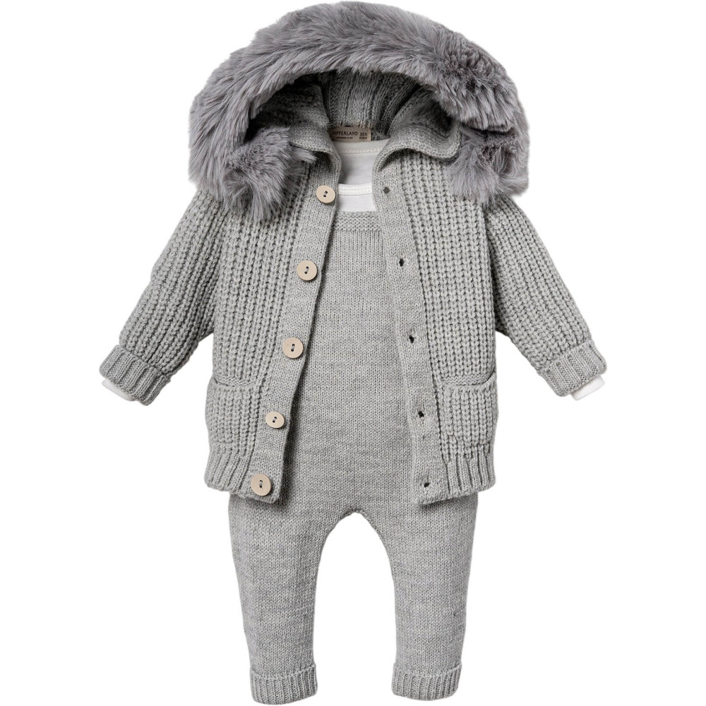 Set sweater+body+overalls