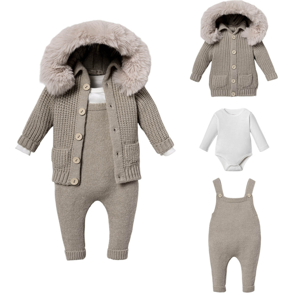 Set sweater+body+overalls