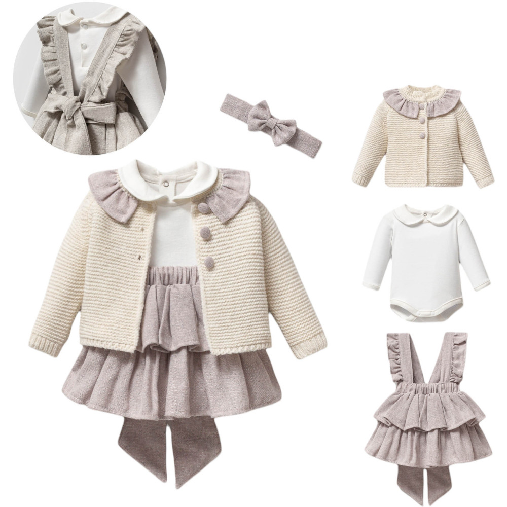 Set sweater+body+skirt+headband