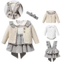 Set sweater+body+skirt+headband