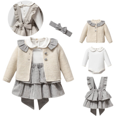 Set sweater+body+skirt+headband