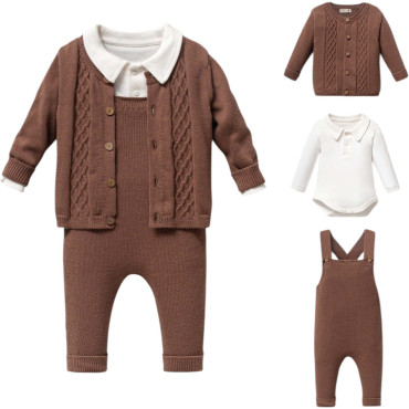 Set sweater+body+overalls