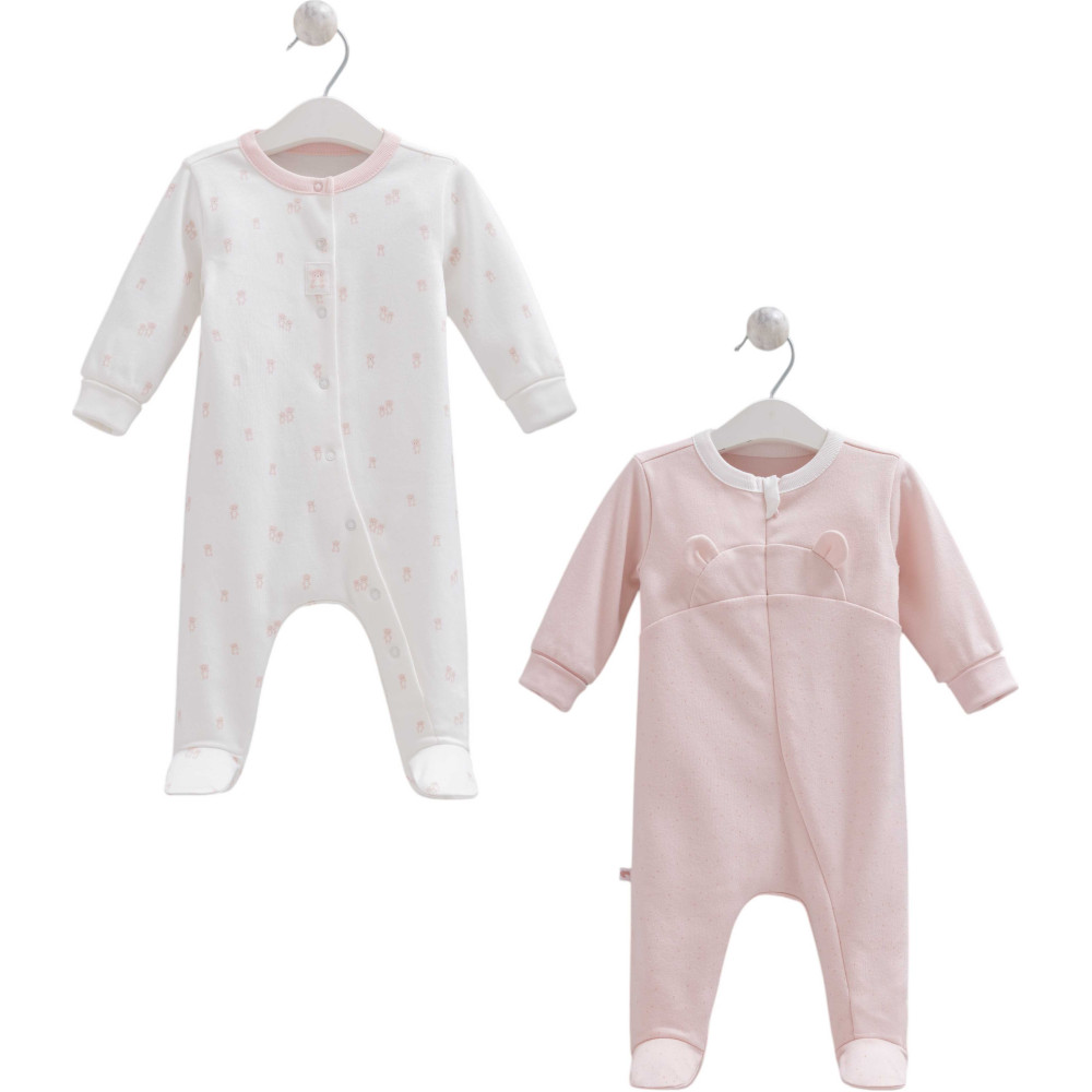 Overalls set 2pcs (pack of 2 sets), series NEW BORN GIRL