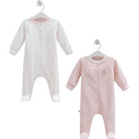 Overalls set 2pcs (pack of 2 sets), series NEW BORN GIRL