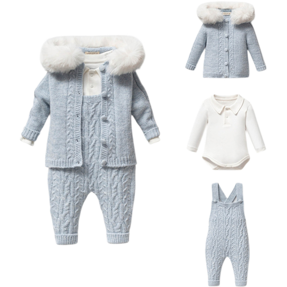 Set sweater+body+overalls