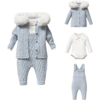 Set sweater+body+overalls