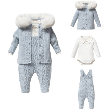 Set sweater+body+overalls