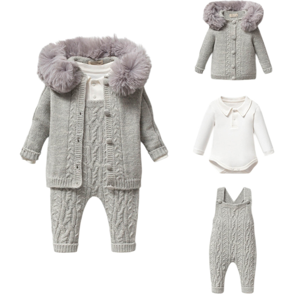 Set sweater+body+overalls