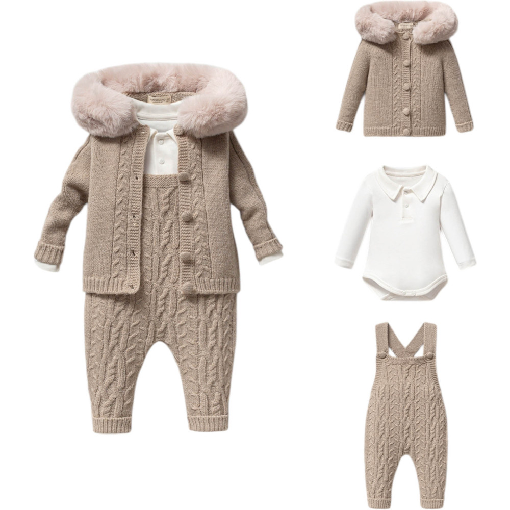 Set sweater+body+overalls