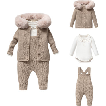 Set sweater+body+overalls