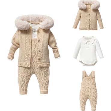 Set sweater+body+overalls