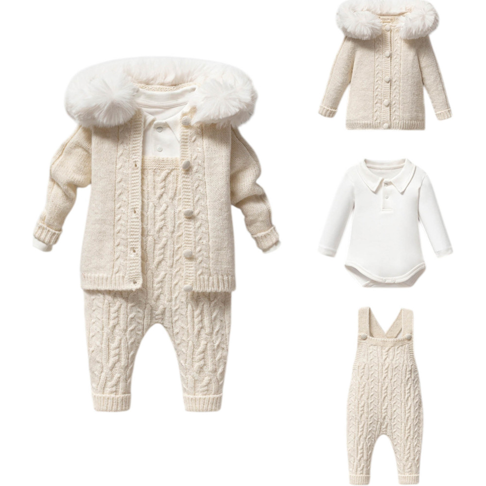 Set sweater+body+overalls