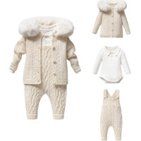 Set sweater+body+overalls