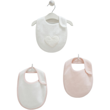 Bib set 3pcs (pack of 4 sets), series NEW GIRL 