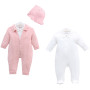 Knitted overalls + knitted overalls + hat