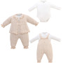 Set sweater+body+overalls