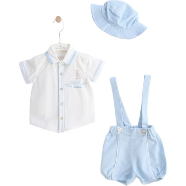 Set shirt+hat+overalls