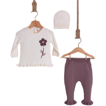 Set sweater+pants+hat. Fine knitwear