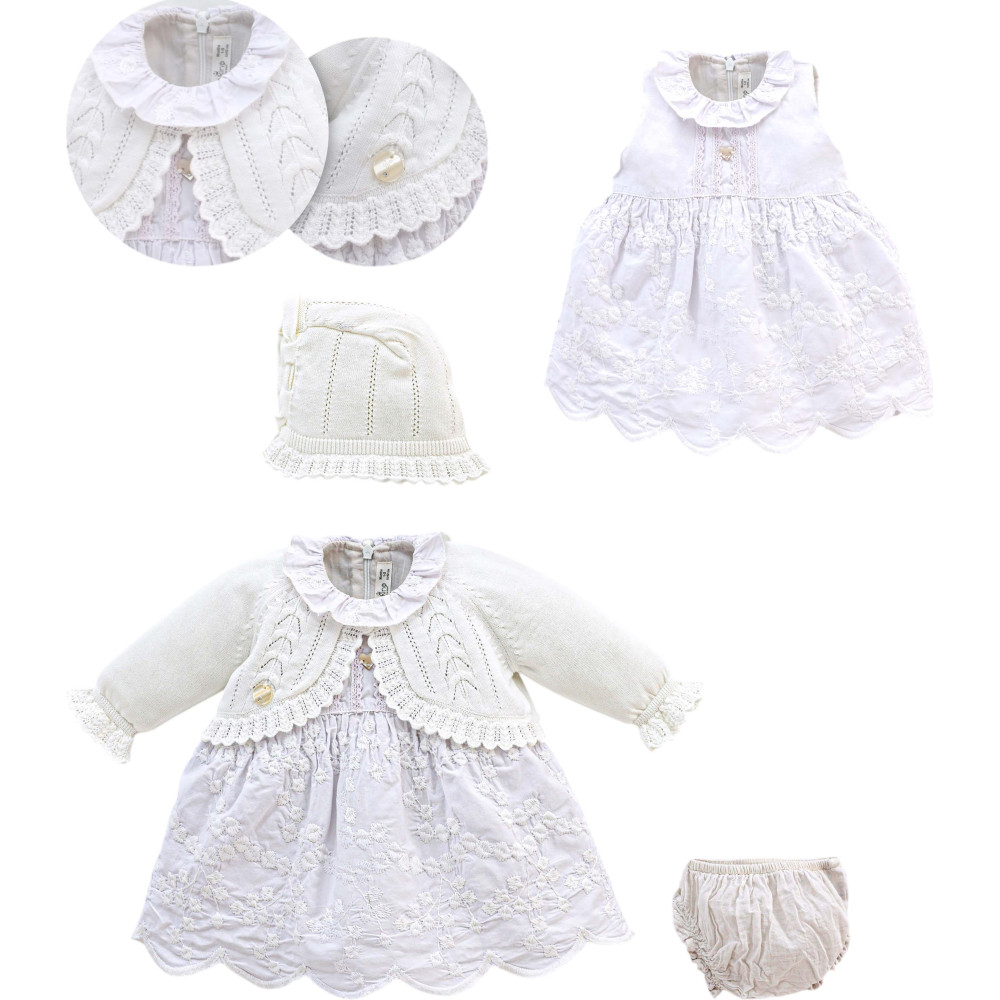 Set sweater+dress+hat+panties