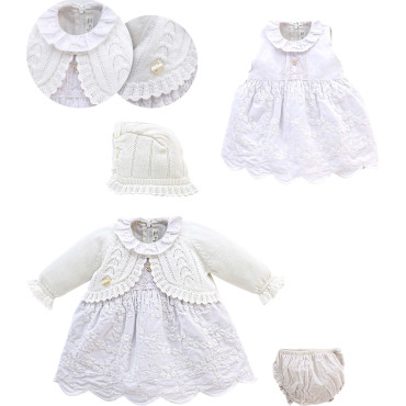 Set sweater+dress+hat+panties