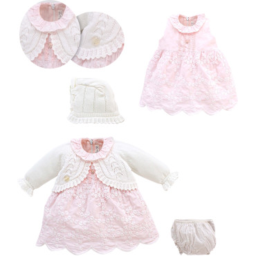 Set sweater+dress+hat+panties