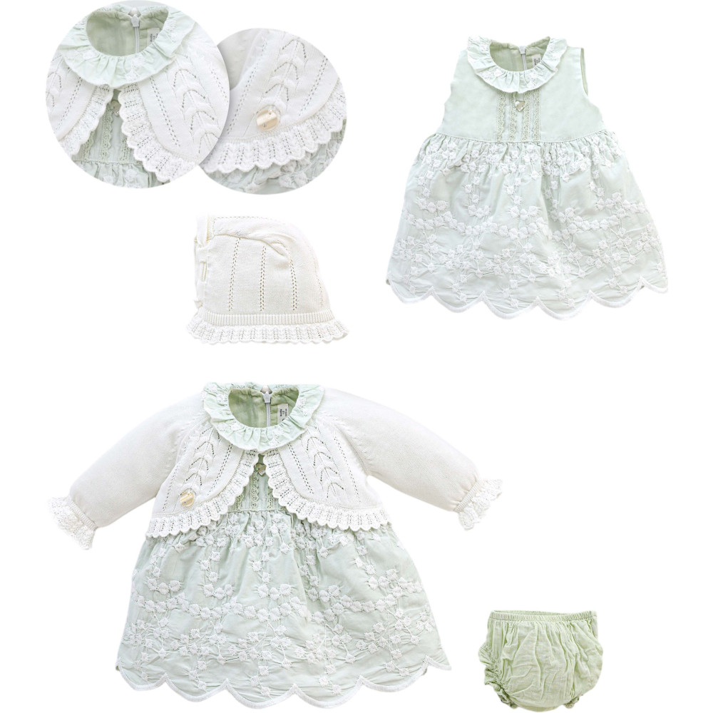 Set sweater+dress+hat+panties